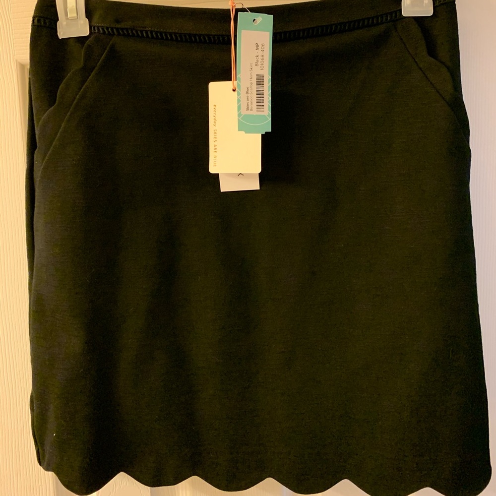 Skies Are Blue Scallop Hem Skirt